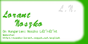 lorant noszko business card